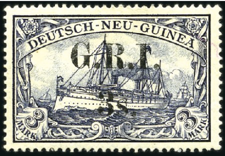 Stamp of Germany » German Colonies » New Guinea » British Occupation 1914 German Colonial Issue 3s on 3m violet & black