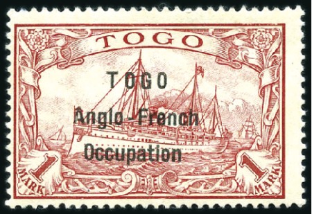 Stamp of Germany » German Colonies » Togo » Togo British Occupation 1914 German Colonial Issue 1m carmine, from the wi