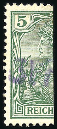 Stamp of Germany » German Empire 1900 "Vineta Provisional" 3PF handstamp in violet 