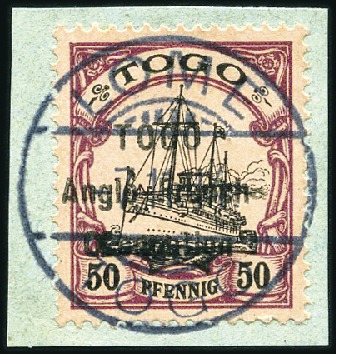 Stamp of Germany » German Colonies » Togo » Togo British Occupation 1914 German Colonial Issue 50pfg black & purple, f