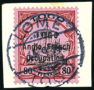 Stamp of Germany » German Colonies » Togo » Togo British Occupation 1914 German Colonial Issue 80pfg black & purple, f