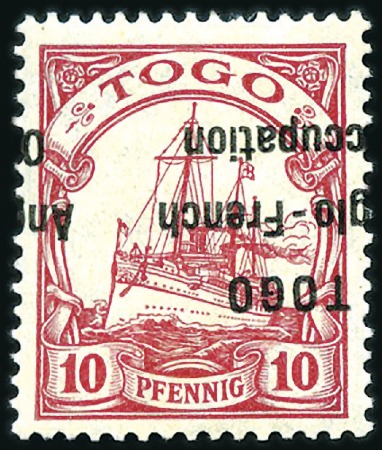 Stamp of Germany » German Colonies » Togo » Togo British Occupation 1914 German Colonial Issue 10pgf red, from the wid