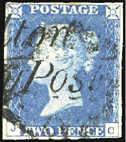 Stamp of Great Britain » 1840 2d Blue (ordered by plate number) Plate 1 JC with fine to good margins cancelled by 