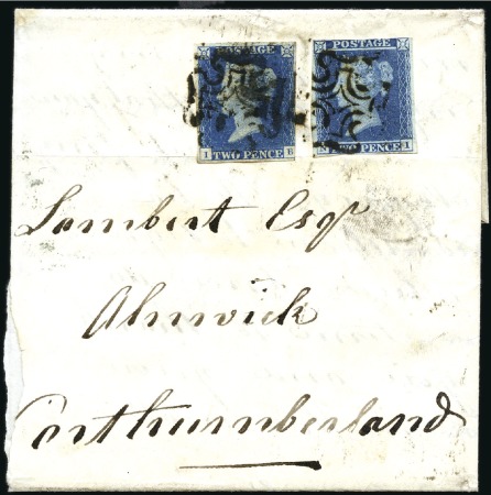 Stamp of Great Britain » 1840 2d Blue (ordered by plate number) 1840 & 1841 2d BLUE MIXED COMBINATION FRANKING


