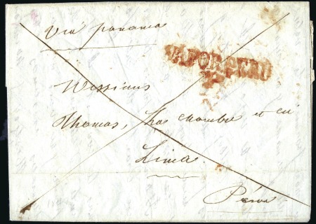 Stamp of Peru » Pre-Adhesive Period 1831-85, Stampless covers TO PERU, album of 30 ite