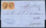 Stamp of Chile 1831-85, Album of about 25 covers (one front) with