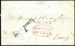 Stamp of Chile 1831-85, Album of about 25 covers (one front) with