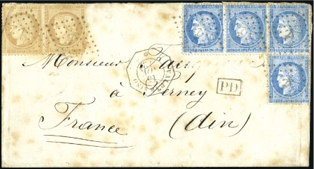 Stamp of Chile FRENCH POST OFFICE, 1872 Cover from Valparaiso Fre