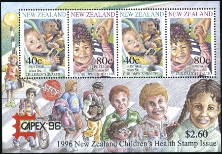 Stamp of New Zealand 1996 Children's Health 40c WITHDRAWN showing a ted