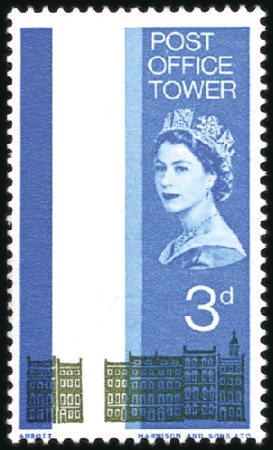 Stamp of Great Britain » Queen Elizabeth II 1965 Post Office Tower 3d with YELLOW MISSING, res
