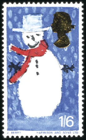 Stamp of Great Britain » Queen Elizabeth II 1966 Christmas 1s6d with MISSING PINK (affecting t