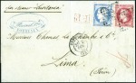 Stamp of Peru » French Post Office 1858-75, Inbound covers (9) with French frankings 