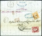 Stamp of Peru » French Post Office 1858-75, Inbound covers (9) with French frankings 