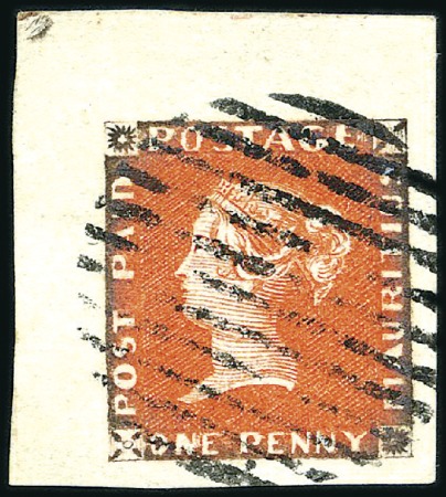 Stamp of Mauritius 1848-59 Earliest Impression 1d Orange-Vermilion on