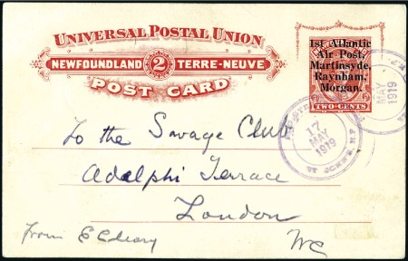 Stamp of Canada » Newfoundland 1919 (May 18) Raynham & Morgan flight 

The so-c