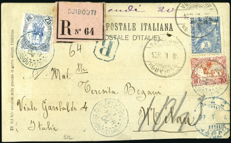Stamp of Ethiopia 1904 (10 Jan.) Registered picture postcard franked