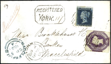 Stamp of Great Britain » 1847-54 Embossed 1855 (Sep 4) Envelope with 1847-54 6d embossed (ju