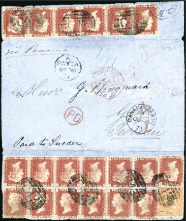 Stamp of Peru » British Post Offices 1871 Cover from British P.O. at PAITA, franked  by