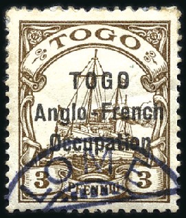 Stamp of Germany » German Colonies » Togo » Togo British Occupation 1914 German Colonial Issue 3pgf brown, from the na