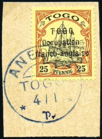 Stamp of Germany » German Colonies » Togo » Togo French Occupation 1914 German Colonial Issue 25pgf reddish orange & 