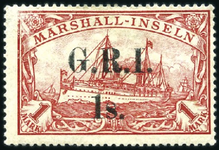 Stamp of Germany » German Colonies » Marshall Islands » German Colonies Marshall Islands British Occupation 1914 German Colonial Issue 1s on 1m carmine, from 
