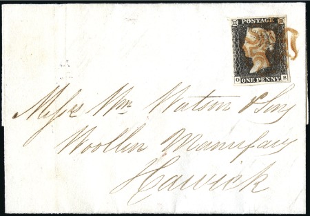 Stamp of Great Britain » 1840 1d Black and 1d Red plates 1a to 11 Plate 3 OB with good to very good margins tied on 