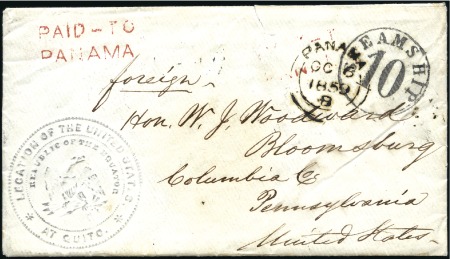 Stamp of Ecuador » Collections and Large Lots 1825-1880, Deluxe stockbook with about 31 covers, 
