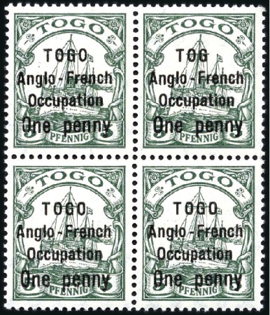 Stamp of Germany » German Colonies » Togo » Togo British Occupation 1914 Half Penny on 3pfg & One Penny on 5pfg in min
