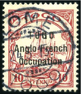 Stamp of Germany » German Colonies » Togo » Togo British Occupation 1914 German Colonial Issue 10pfg carmine, from the