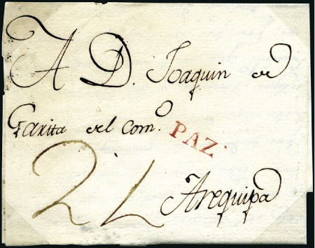 Stamp of Peru » Pre-Adhesive Period MAIL from/to BOLIVIA, 1803-68, eight exhibit pages