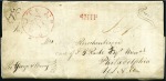 Stamp of Peru » Pre-Adhesive Period 1828-74, MAIL TO USA, 8 exhibit pages with 12 stam