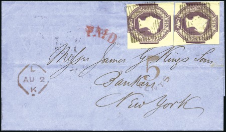 Stamp of Great Britain » 1847-54 Embossed 1856 (Aug 1) Wrapper from Edinburgh (Scotland) to 