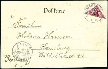 Stamp of Germany » German Colonies » German South-West Africa 1898 10pfg red, BISECTED usage on picture postcard