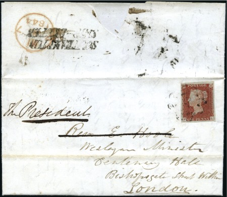 Stamp of Great Britain » 1841 1d Red CHANNEL ISLANDS: 1844 (Jun 6) Entire from JERSEY (