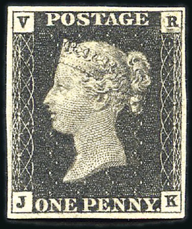 Stamp of Great Britain » 1840 1d Black and 1d Red plates 1a to 11 VR OFFICIAL

1d Black JK with good even margins,