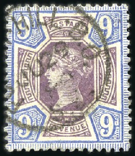 Stamp of Great Britain » 1855-1900 Surface Printed 1887-1900 Jubilee issue 9d purple & blue with INVE