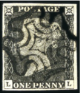 Stamp of Great Britain » 1840 1d Black and 1d Red plates 1a to 11 Plate 3 LL with good to very good margins, crisp b