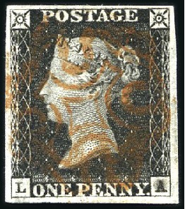 Stamp of Great Britain » 1840 1d Black and 1d Red plates 1a to 11 Plate 1a LA with fine to very good margins, with n