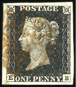 Stamp of Great Britain » 1840 1d Black and 1d Red plates 1a to 11 Plate 1b EB with very good to very large margins, 