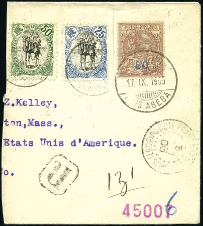 Stamp of Ethiopia 1905 (17 Sep.) Part of "Kelley" cover from Addis A