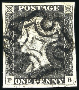 Stamp of Great Britain » 1840 1d Black and 1d Red plates 1a to 11 Plate 3 PB with good to very large margins, crisp 