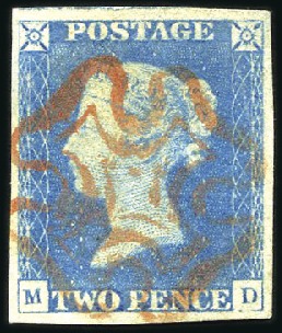Stamp of Great Britain » 1840 2d Blue (ordered by plate number) Plate 2 MD pale blue with good to large margins, n