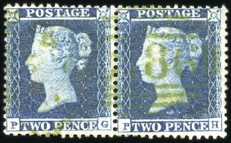 Stamp of Great Britain » 1854-70 Perforated Line Engraved 1854-57 2d Blue pl.4 perf.14 with pre-printing cre