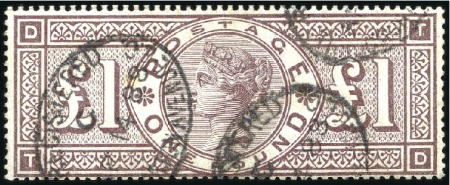 Stamp of Great Britain » 1855-1900 Surface Printed 1888 £1 Brown-Lilac, wmk Three Orbs, with Threadmo