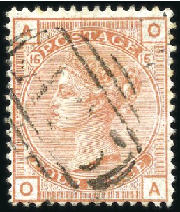Stamp of Great Britain » British Post Offices Abroad MALTA: 1876 4d Vermilion pl.15 with light "A25" nu