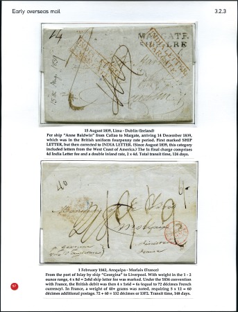 Stamp of Peru » Pre-Adhesive Period 1821-1842 EARLY MAIL TO OVERSEAS, 14 early covers 