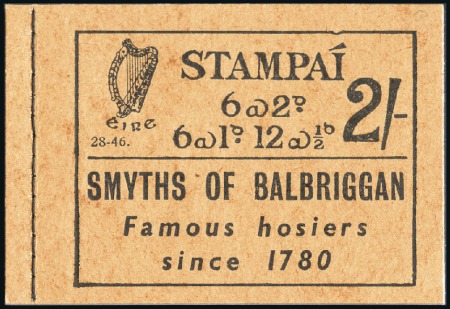 Stamp of Ireland 1941-44 2s booklet "Smyths of  Balbriggan" serial 