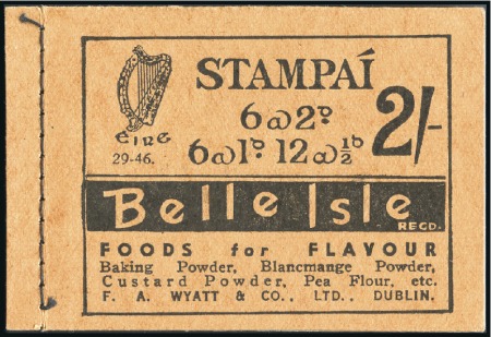 Stamp of Ireland 1946-47 2s booklet "Belle Isle" serial no. 29-46, 