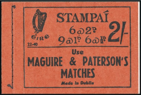 Stamp of Ireland 1938-41 2s booklet "Maguire & Paterson's Matches",