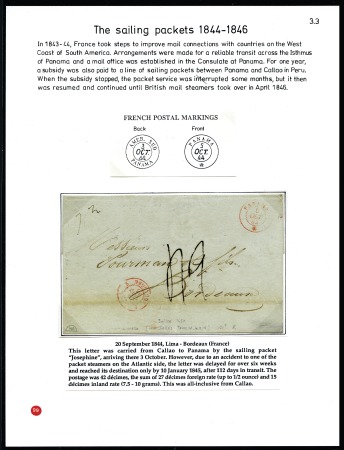 Stamp of Peru » French Post Office 1841-72, 9 covers on 8 exhibit pages showing vario